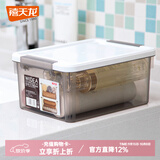 禧天龙透明大号收纳箱证件文具零件化妆品收纳盒衣服整理箱文件盒整理盒 烟熏灰【23*17*10.5cm】 1个装