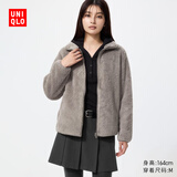 优衣库长绒摇粒绒拉链茄克/长袖女装男装外套夹克479611 487598 487598/36褐色 2XL