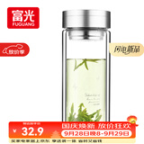 富光双层玻璃杯 大容量高硼硅玻璃泡茶杯子 带茶隔商务办公水杯男女士