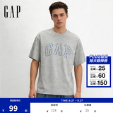 盖璞Gap男女装2026秋季新款纯棉logo字母宽松短袖T恤百搭上衣 浅灰色 868224 XL (180/100A)亚洲尺码