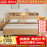 莱仕达北欧实木床小户型1.8米双人主卧储物婚床民宿床YF8116 1.8硬靠床