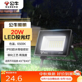公牛（BULL）LED投光灯户外庭院工厂园林灯露营灯 IP65防水等级20W-6500K白光