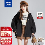 唐狮（TonLion）2026秋冬季女针织连帽开衫百搭简约风舒适时尚外套Z