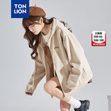 唐狮（TonLion）2026秋冬季女针织连帽开衫百搭简约风舒适时尚外套Z