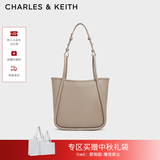 CHARLES&KEITH大容量通勤单肩托特包子母包生日礼物送女友CK2-30782647 Taupe灰褐色 M