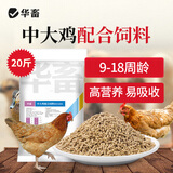 华畜 小鸡饲料颗粒雏鸡肉鸡预混料芦丁鸡饲料鹌鹑鸡食鱼饵小鸭鹅饲料 20kg 2袋中大鸡饲料