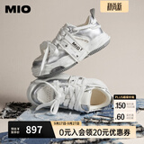 MIO宋亚轩同款米奥小白鞋休闲鞋厚底板鞋运动情侣溶解女鞋男老爹鞋 银色 王俊凯马嘉祺同款4.5cm 37