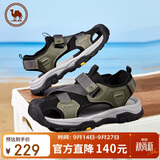 骆驼牌 男士户外休闲凉鞋透气包头防撞沙滩鞋P14M307617黑/绿41