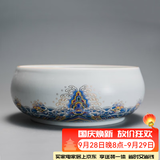 容山堂珐琅彩泡茶杯陶瓷主人杯单杯茶盏公道杯盖碗茶洗壶承茶壶功夫茶具 金丝珐琅彩海浪纹茶洗