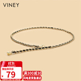 viney牛皮女士皮带时尚腰带装饰链条腰链外搭西装收腰裤带裤带生日礼物