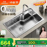 九牧（JOMOO）不锈钢拉丝水槽大容量洗菜盆洗碗池大单槽龙头套餐75*45 02277