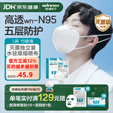 稳健N95口罩无菌级成人n95防护口罩折叠式头戴3d立体防护用品一次性 【拍2有礼】N95白色高透款L码15袋/盒 头戴式