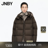 江南布衣（JNBY）【白月光2.0】秋冬羽绒服女连帽宽松A字版型可脱卸帽领5X0C10110 201/暗咖 S