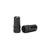 enlee自行车法嘴美嘴帽 山地车法式气嘴帽公路自行车死飞美式气门帽超轻CNC铝合金法嘴防尘防水盖子 拉花法嘴帽黑色（一对）