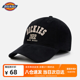 Dickies显脸小棒球帽女大头围加深刺绣新款大帽檐加宽男鸭舌帽子 黑色