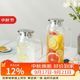 乐扣乐扣（LOCK&LOCK）凉水壶耐热玻璃泡茶柠檬水果水杯子带把家用大容量玻璃茶水杯1.2L