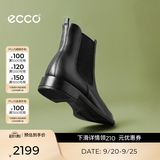 爱步（ECCO）靴子女 时尚潮流百搭冬季切尔西女靴牛皮粗跟短靴女 型塑266503 黑色26650301001 （批次随机发货） 39