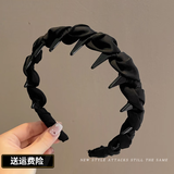 BARY REEF高颅顶发箍女款2025新款日常外戴洗脸头箍专用发带压发卡发捆头饰 黑色双层发箍