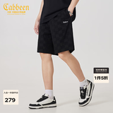 卡宾（CABBEEN）【棋盘格提花】短裤男宽松休闲夏潮牌运动五分裤 煤黑色01 M (170) 48