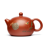 万壶园 紫砂壶泡茶壶宜兴原矿朱泥手工功夫茶具套装水壶名家经典球孔西施壶泡茶器居家办公茶道茶具礼盒装 单色西施壶 210毫升