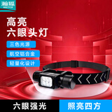 瀚狐头灯L6轻量化白绿红充电式头戴式长续航便携户外夜钓登山瀚弧翰狐 雅致黑【赠两节电池+充电仓】