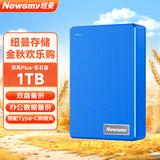 纽曼（Newsmy）1TB 移动硬盘机械 双盘备份 清风Plus系列 USB3.0 2.5英寸 宝石蓝 海量存储 手机连接 格纹设计