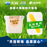 西域春酸奶大方桶新疆老酸奶低温全脂风味水果捞酸奶益生菌生牛乳发酵乳 奶皮子酸奶2斤+饭盒酸奶2斤