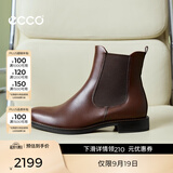爱步（ECCO）靴子女 时尚潮流百搭冬季切尔西女靴牛皮粗跟短靴女 型塑266503 棕色26650301014 （批次随机发货） 39