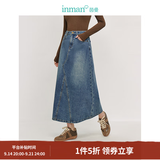 茵曼（INMAN）【100%棉】绣花衬衫女2026秋季女装新款白色立领休闲宽松长袖衬衣 牛仔蓝半身裙-18438189 M （裤子 27码）