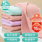 LYNN家务保洁抹布30*40cm5张打扫卫生厨房洗碗布百洁布洗车擦车毛巾