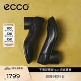 爱步（ECCO）单鞋女 一脚蹬轻奢高跟粗跟包头牛皮高跟鞋 雕塑奢华系列222493 黑色22249301001 （批次随机发货） 35