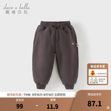 戴维贝拉（DAVE＆BELLA）童装秋冬女童裤子男童加绒裤儿童棉裤冬季运动裤宝宝保暖长裤冬裤 凝夜紫【DB4237140-B】 100 cm（建议身高90-100cm）
