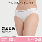 维多利亚的秘密维密LOGO腰带舒适无缝抗菌比基尼包臀女内裤 34Y5椰果白-字母款 11262532 XS