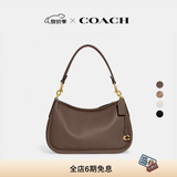 蔻驰（COACH）CARY系列女士经典标志斜挎包单肩马鞍包高级感秋季女包轻奢通勤包 B4/深石灰色