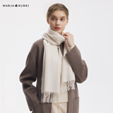 玛丽亚·古琦（MARJA KURKI）生日礼物送妈妈男女通用保暖流苏羊毛围巾女礼盒装原野舒歌米白