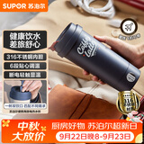 苏泊尔（SUPOR）电水壶烧水杯便携式家用旅行316不锈钢电热杯0.3LSW-03T01D 丹宁蓝