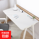 环保护眼书桌垫学生皮革纯色茶几垫防油餐桌布学习电脑桌垫防滑垫 茶香白-双面革 60*120cm