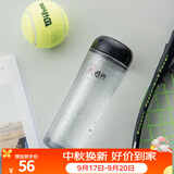 希诺（heenoor）塑料杯带盖创意便携水杯可爱学生户外运动透明杯子随手杯 黑色220ml