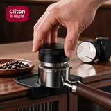 CLITON三叶咖啡布粉器 金属三浆压粉锤意式咖啡机压粉器大号58mm
