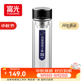 富光抗菌玻璃杯 双层高硼硅泡茶杯子 茶水分离杯办公水杯男女士400ml