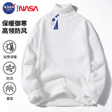 NASA GISS高领毛衣男秋冬大码保暖针织衫男士毛线衣 高领白色 2XL
