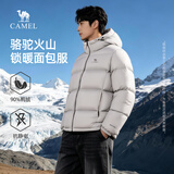 骆驼火山羽绒服男女冬季连帽抗静电鸭绒保暖情侣面包服 M34CR07674B