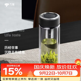万象（WANXIANG）双层玻璃杯经典皮纹V19RL商务办公便携泡茶杯290ML大容量家用水杯