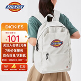Dickies双肩书包男女初高中校园大容量收纳旅行背包帆布包电脑包浅灰白