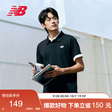NEW BALANCEPOLO衫男款简约T恤百搭运动秋季短袖MT51519 黑色  XL