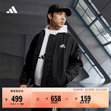 adidas户外休闲保暖飞行员棉服夹克外套男装秋冬阿迪达斯轻运动   黑色   2XL