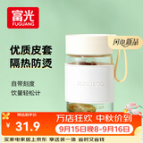 富光玻璃杯高硼硅玻璃水杯子女生便携牛奶咖啡刻度高颜值茶杯330ml