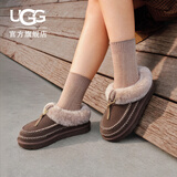 UGG秋季女士保暖厚底一脚蹬懒人毛毛鞋1158258BNTCD|焦木色/驯鹿色38