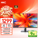 HKC 31.5英寸4K超清大屏幕P3广色域 广视角微边框 商用办公壁挂低蓝光不闪屏PS5台式电脑显示器T3252U