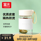 富光玻璃杯高硼硅玻璃水杯子女生便携牛奶咖啡刻度高颜值茶杯330ml